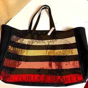 Victoria’s Secret Rainbow Sequin Tote NWT